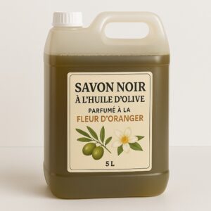 Savon Noir à l'huile d'olive parfumé à la fleur d'oranger